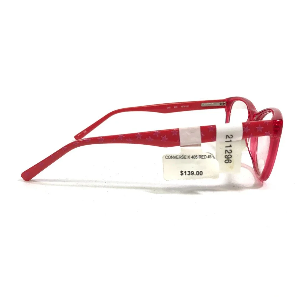 Converse Kids Eyeglasses Frames K405 RED Bright Square Full Rim 49-16-130